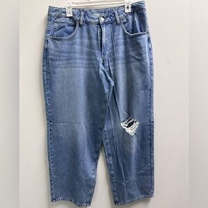 Low Rise Wide Leg Baggy Straight Jeans | Size 12